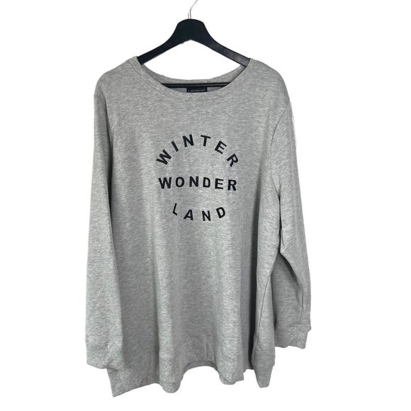 NWT Lane Bryant Grey Winter Wonderland Pullover Sweater 26 28 - Picture 1 of 7